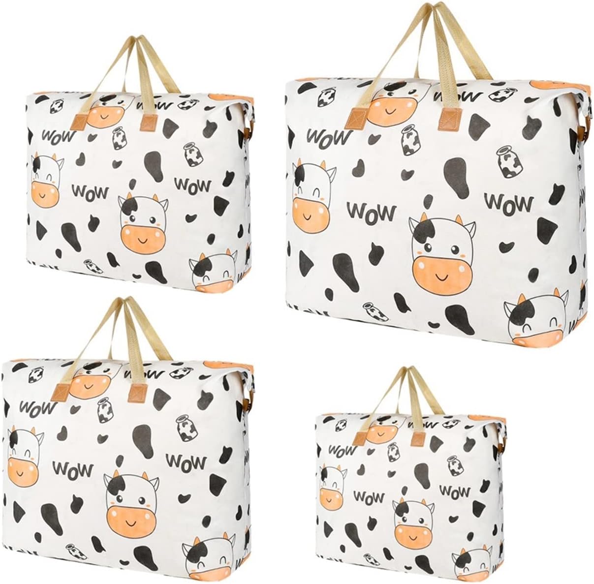 CAZOY Moving Bags Large Capacity Storage, Foldable Space Saver Bags for Clothing, Portable Clothes Closet Organizer Containers for Under-Bed Storage (Color : A-b-c-d)