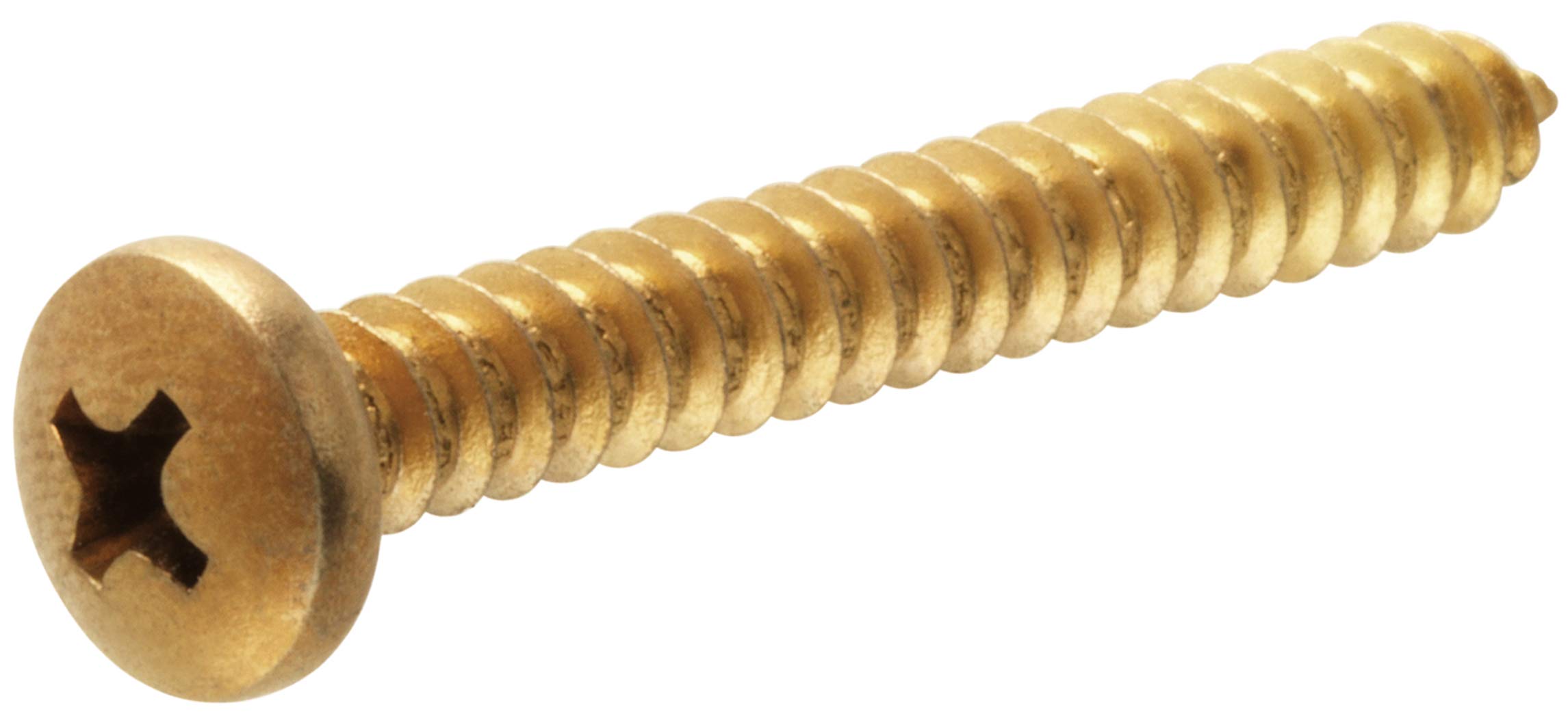 Hillman 3433 8 x 1-1/4 in. Brass Plated Pan Head Phillips Metal Screw, 40-Pack