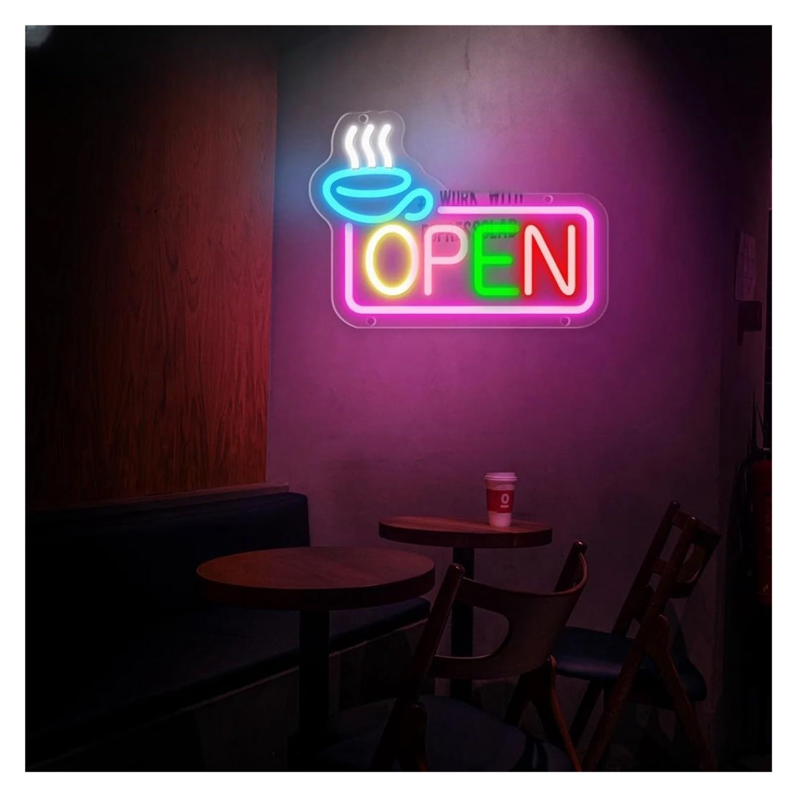Neon Aperto per insegne al per neon Bar per per Insegne aziendali a LED per bar Caffetteria Negozio Vetrina