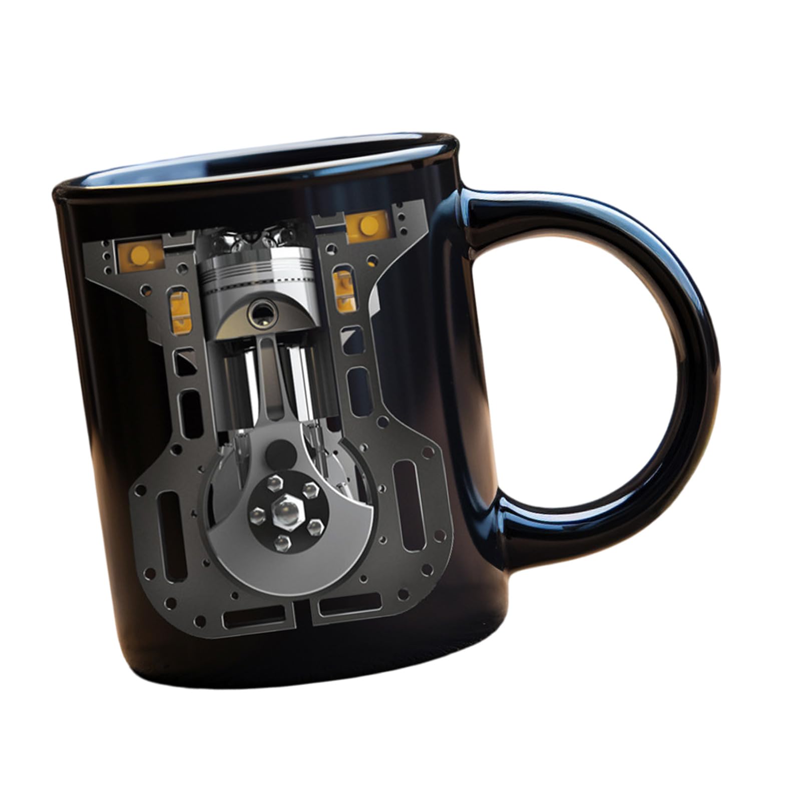 Mechanical Engine Inspired Ceramic Coffee Mugs with Sturdy Heat Retention Ergonomic Handle Cup for Home and Offices Use Technician Engine Ceramic Coffee Mugs
