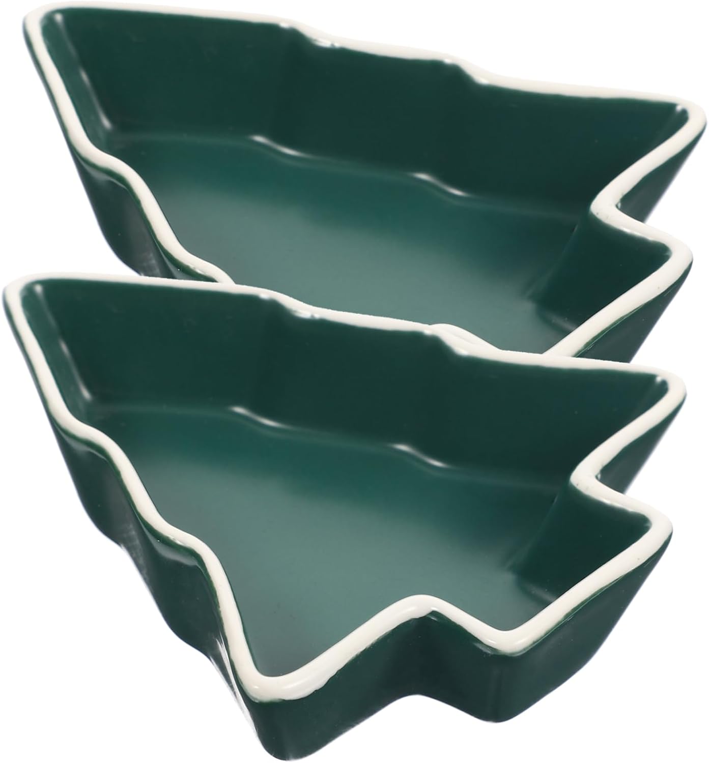 2pcs Christmas Sauce Dish Christmas Tree Candy Dishes Dry Fruit Dishes Sauce Plate Tree Shaped Bowl Sushi Plate Dipping Cups Pickles Ceramics Food