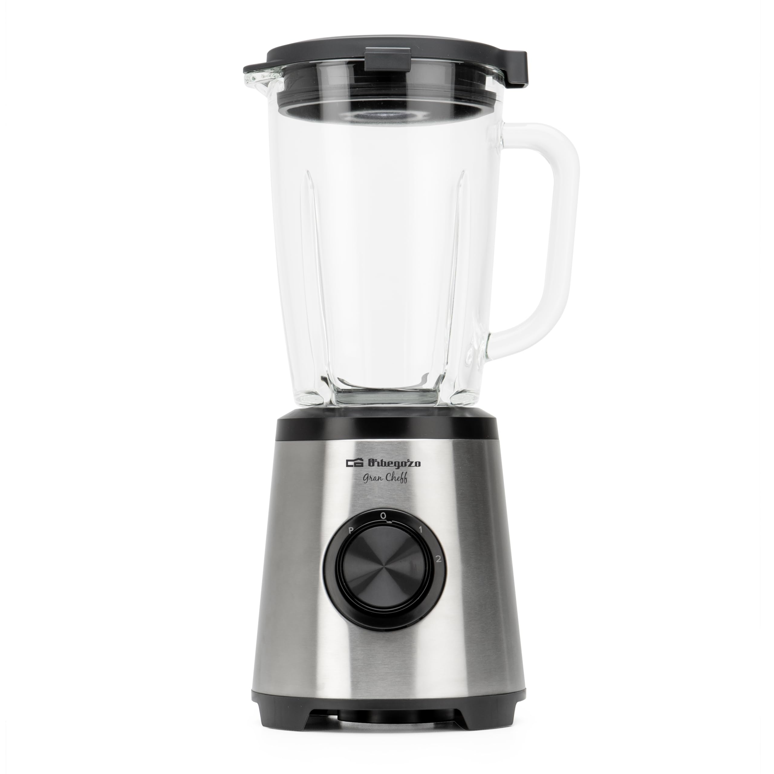 Orbegozo BV 15350 Batidora de Vaso 1500W con Jarra de Cristal Termorresistente 1,75L, Motor AC, 2 Velocidades + Pulse, Cuchilla Desmontable de 4 Hojas y Función Pica Hielo