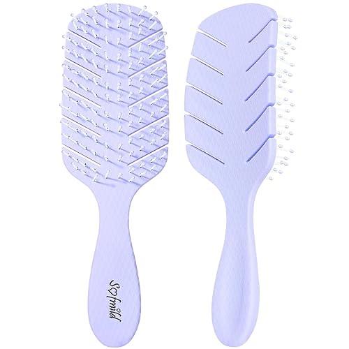 Cepillo para el cabello, cepillo curvado y ventilado desenredante para un secado más rápido, cerdas suaves y flexibles que se deslizan a través de
