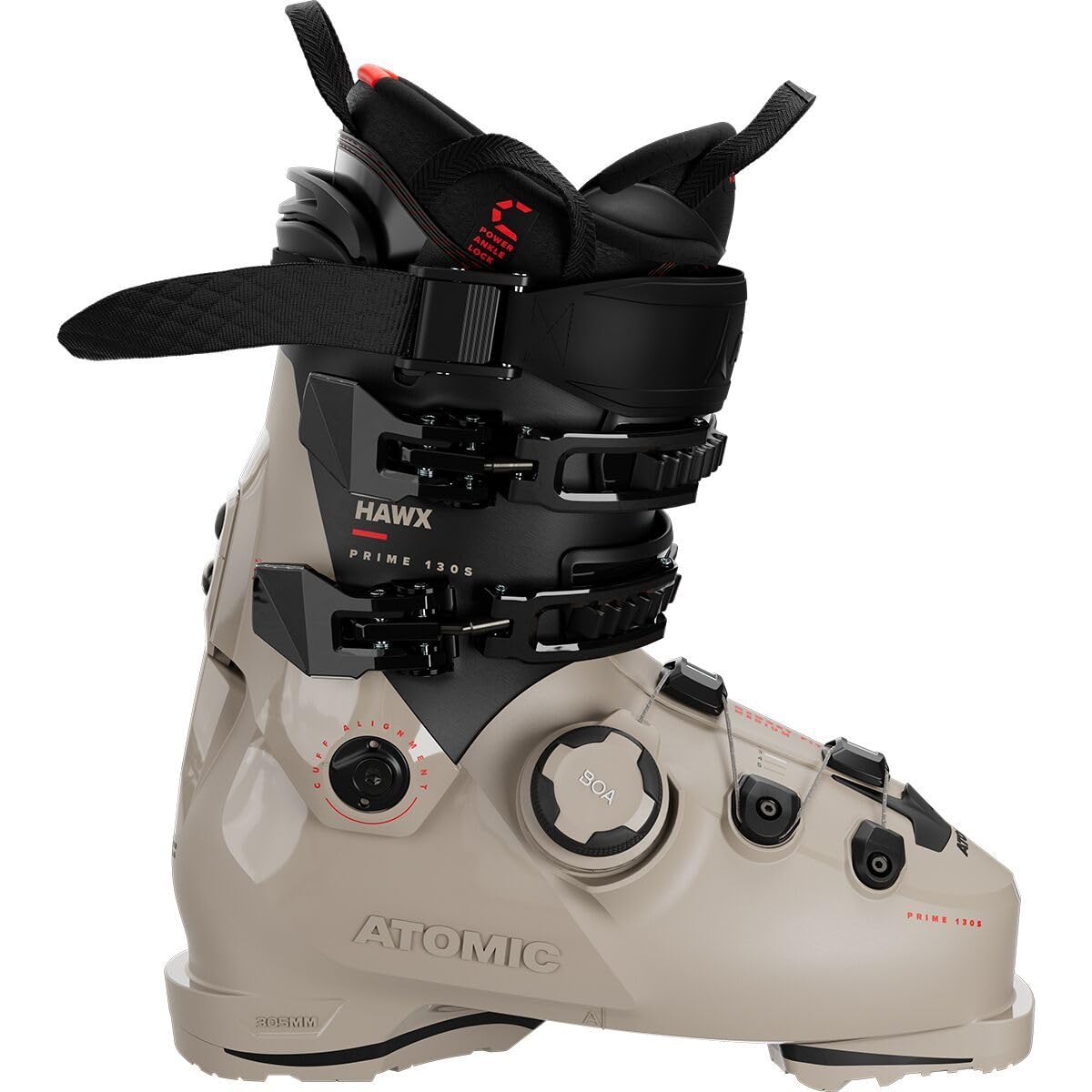 Atomic HAWX Prime 130 S Boa GW Ski Boot - 2025, Cement/Black/Red, 30.0/30.5
