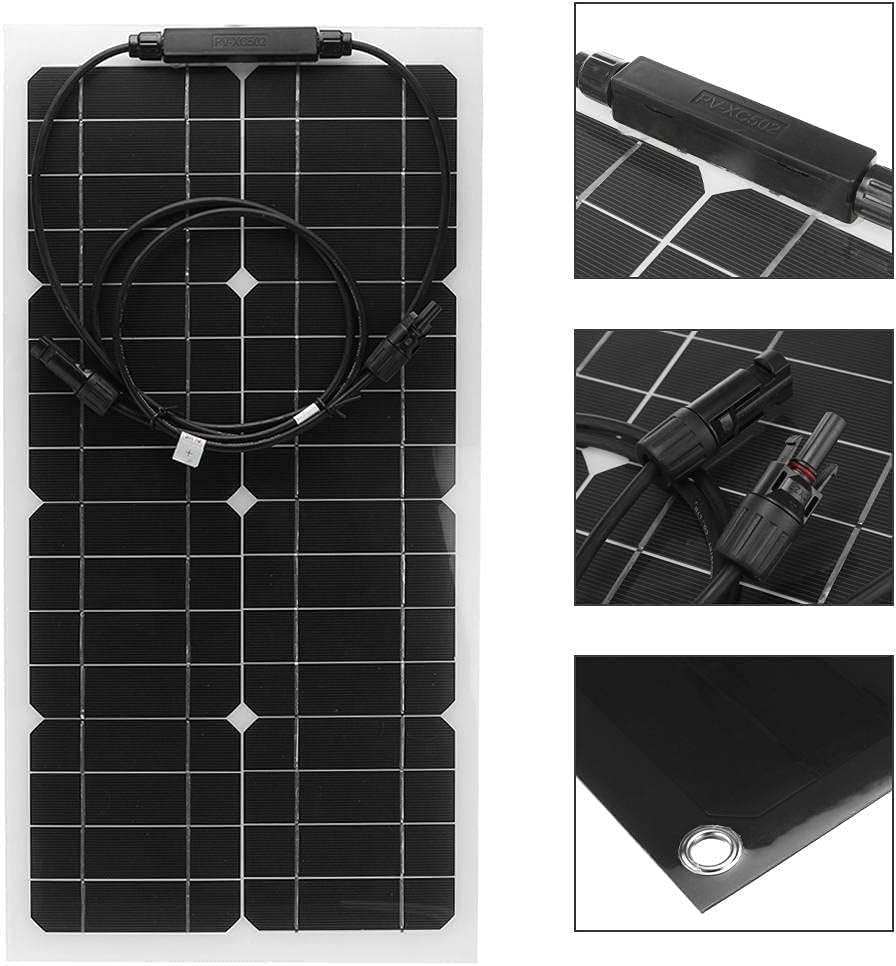 Miniatura 7 de Solar Power Kit 100200300W 12V Solar Panel Kit  30A 60A Controller High-Efficiency Monocrystalline Module PV Power for Car Yacht Rv Camping (Size