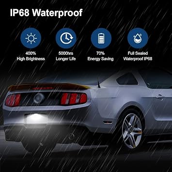 LED License Plate Lights Tag Lamp Assembly for Ford Mustang 2005-2009