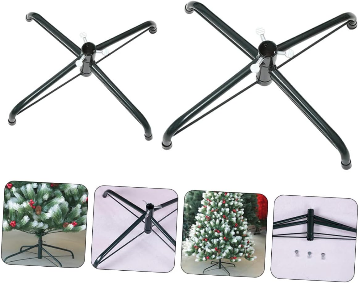 2pcs Metal Christmas Tree Holders Varnish Brackets for Easy Assembly Stands for Secure Xmas Tree Support and Decoration