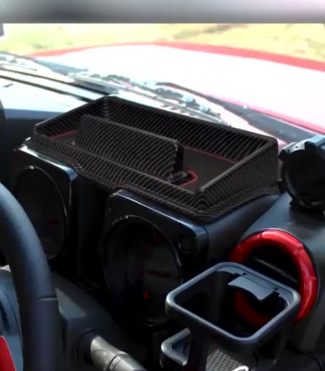 Carmart Carbon Fiber Dashboard Storage Tray Compatible for Jimny 2023,