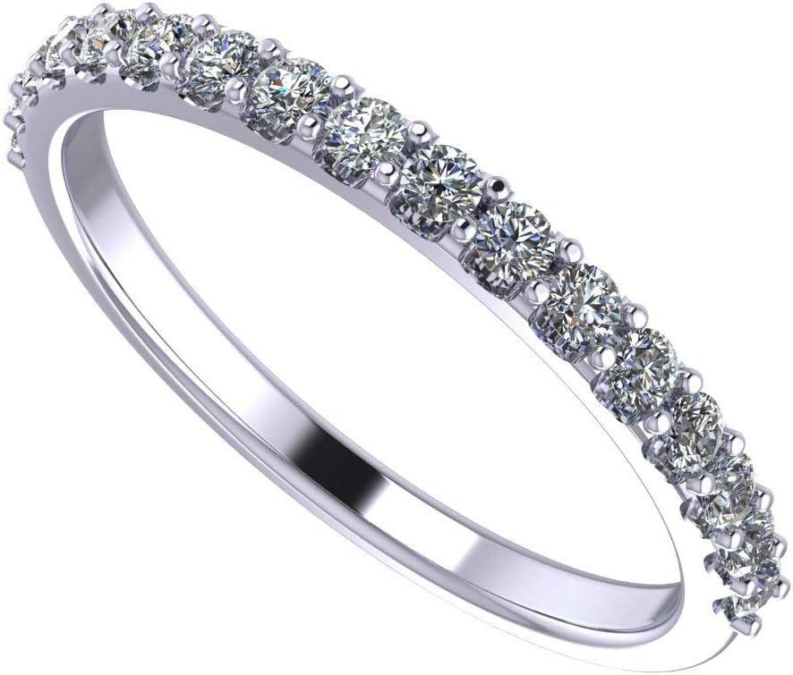 NANA Jewels Wedding Band CZ Ring 3/8cttw Stackable Ring in Solid 10K Gold w/Pure Brilliance Zirconia, Fashion Ring