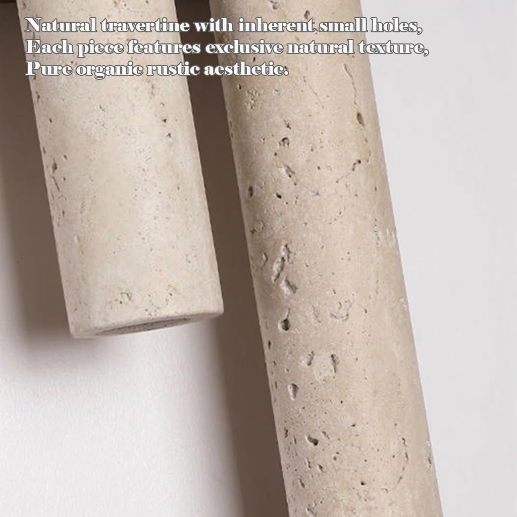 Aplique De Pared Piedra Wabi Sabi Moderno Largo Lámpara Pared Luz Cálida Iluminación Mural Travertino Natural 4 Casquillos G9 50cm Longitud Salón Dormitorio Café Hotel Decoración Interior