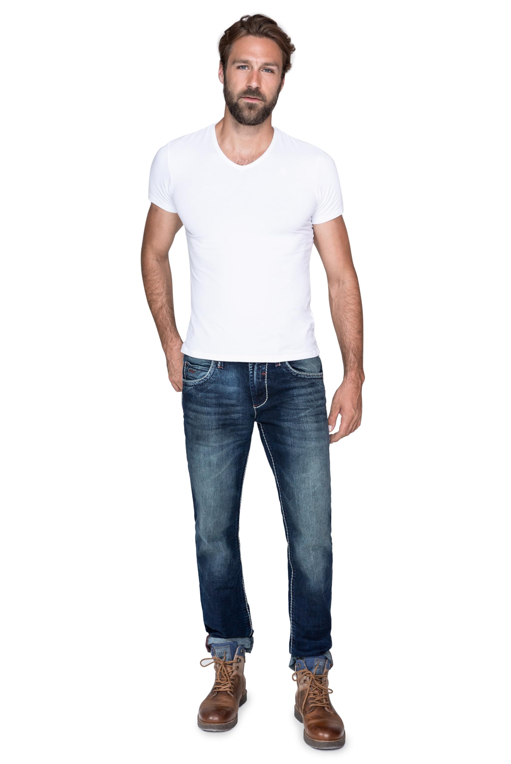 Camp David NI:CO Herren Jeans Regular Fit Stretch | gerades Bein, mittlere Leibhöhe, Denim mit Elasthan, Five-Pocket, Reißverschluss, Verschiedene Waschungen, Längen & Stretchgrade, Zeitloser Look