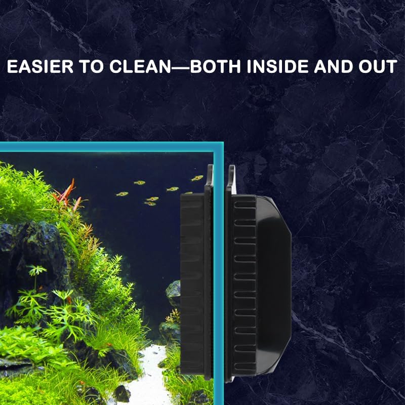 Magnetic Aquarium Cleaner Glass Fish Tank Cleaning Brush, Strong Suction Algae Scraper Magnet with Scratch-Free Scrubbing Pads, Fits Glass Tanks up to 10mm