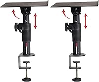 Vista 1 de Gator Frameworks Soporte de escritorio con abrazadera para monitor de estudio y altavoz con superficie acolchada de espuma EVA, ángulo ajustable
