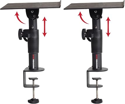 Gator Frameworks GFWSPKSTMNDSKCMP | Desktop Vise Studio | DJ Monitor | Speaker Stand | Stand | Pair