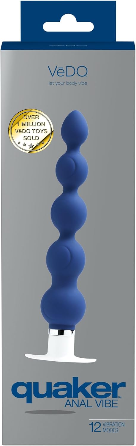 VeDO Quaker Anal Vibrator, Mens Prostate Vibe, Vibrating Adult Sex Toy, Easy Insertion Round Tip, Quick Removal Grip Handle (Midnight Madness)