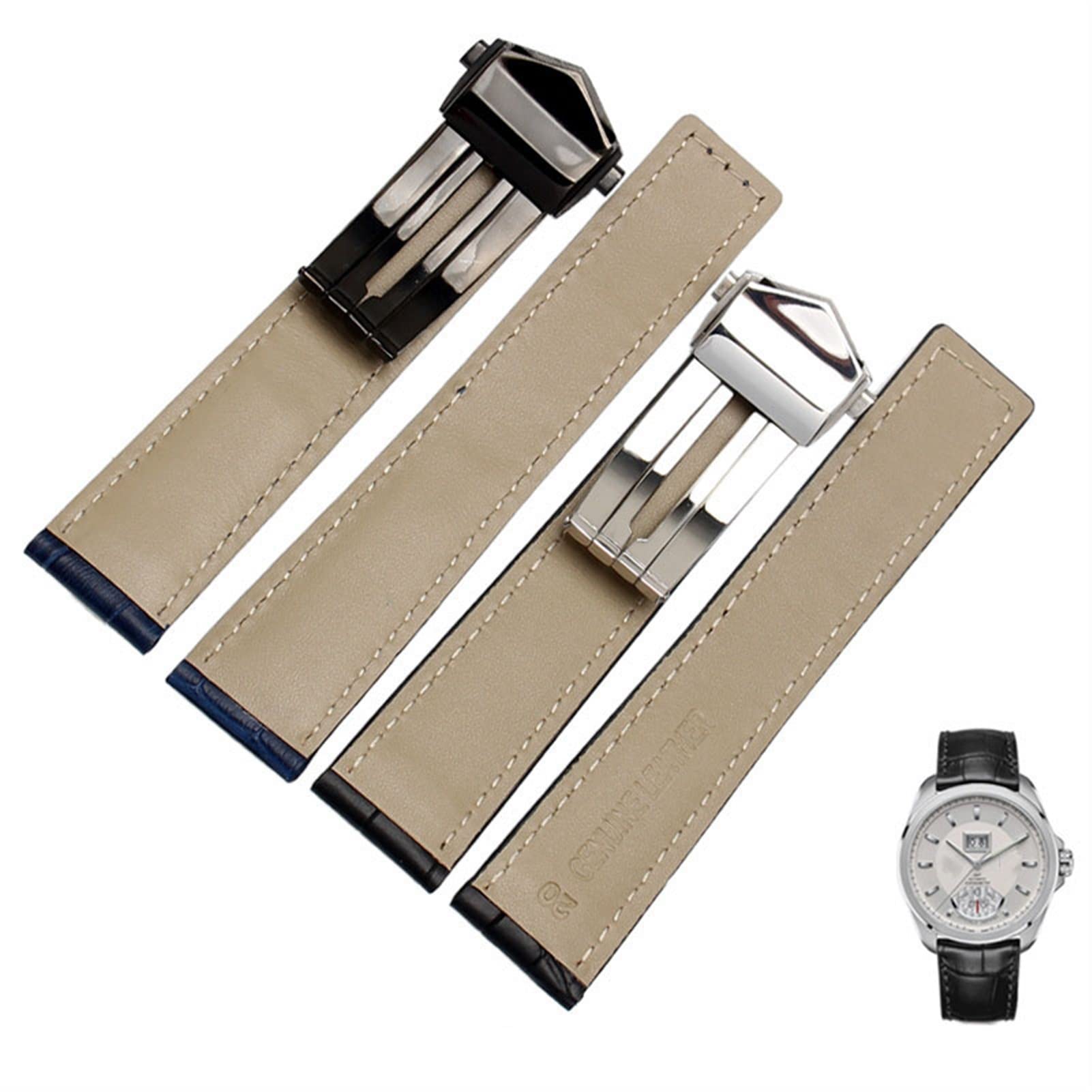 Uhrenarmband aus echtem Leder für TAG heuer Armband blau schwarz braun 19 mm 20 mm 22 mm mit Faltschließe Lederarmband