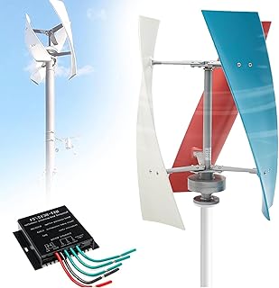 ZenSeFarin Generador de turbinas eólicas Verticales 3000W 5000W, 12V/24V/48V 3 Cuchillas Levitación magnética Vertical Generador de Viento Vertical con Controlador para jardín Exterior,3000W-24V