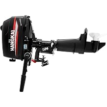 2 Stroke Outboard Motor, 6HP 102CC Boat Motor Engine Heavy Duty Fishing Boat Engine Boats Motors with Cdi Ignition System for Fisheries Aquaculture Outdoor Exploration