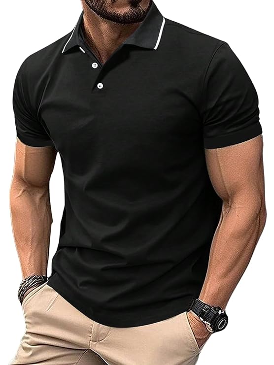 Leriya Fashion Men's Polycotton Regular Fit Casual Stylish Latest Half Sleeve Polo T-Shirt