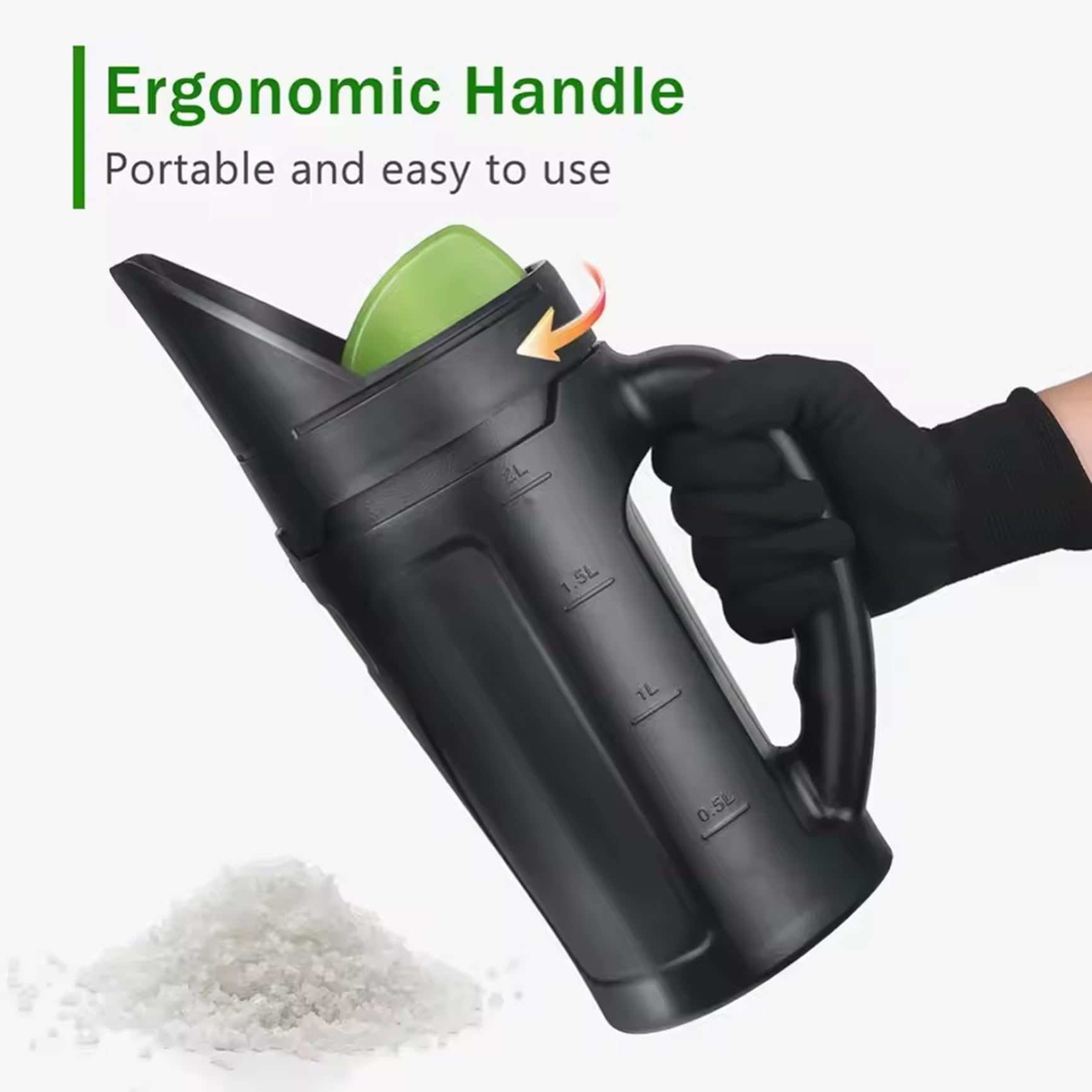 Spandiconcime, Spandiconcime Manuale per Prato e Giardino Spargisale Manuale da 2, 5 L per Sementi, Fertilizzante e Sale per Neve con Testa Regolabile