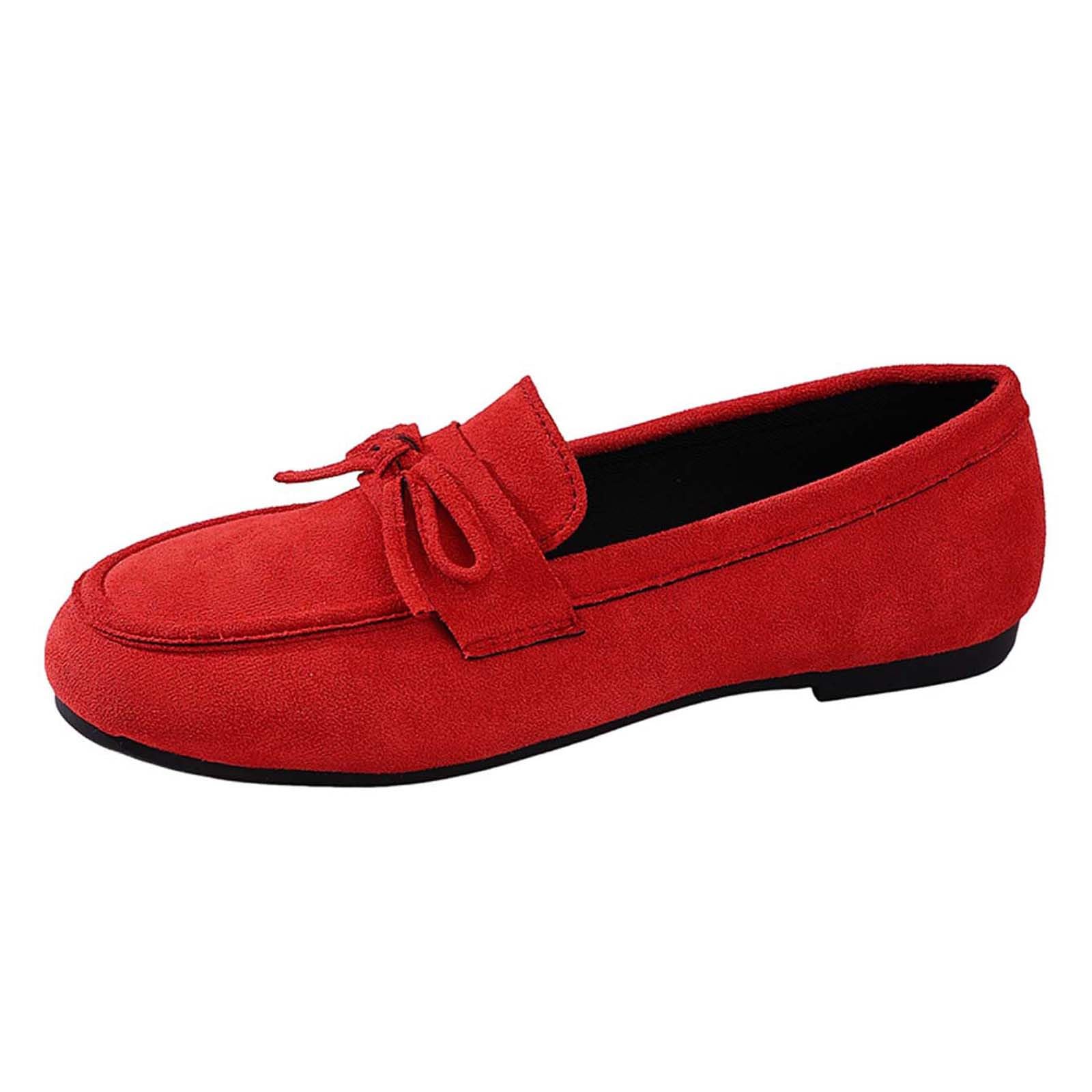 Zapatos casuales para mujer, sin cordones, zapatos planos con detalle de lazo, suaves, cómodos, ligeros