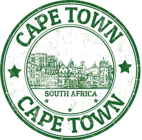 Cape Town Grunge Travel Stamp Car Bumper Sticker Decal 5" x 5"