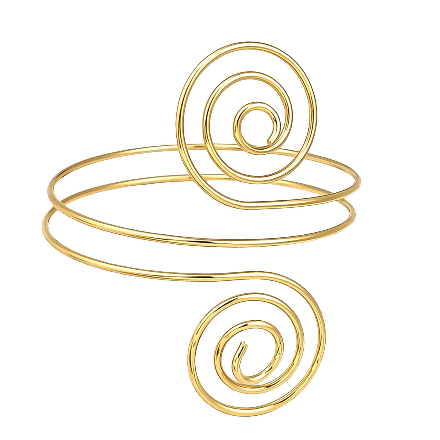 MFUOE Brazalete ajustable de oro abierto con bobina, brazalete de moda, accesorios de disfraz de diosa griega para mujeres y niñas