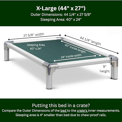 Miniatura 3 de Kuranda  Cama de Perro chewproof  Todas Aluminio (Plata)  Interiorexterior  Tela de Ballistic, Verde bosque