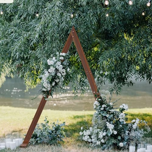 Dreieckiger Hochzeitsbogen aus Holz für Zeremonie, Hochzeitslaube, Hintergrundständer für Garten, Hochzeit, Partys, Dekorationen, rustikale Hochzeitsbögen
