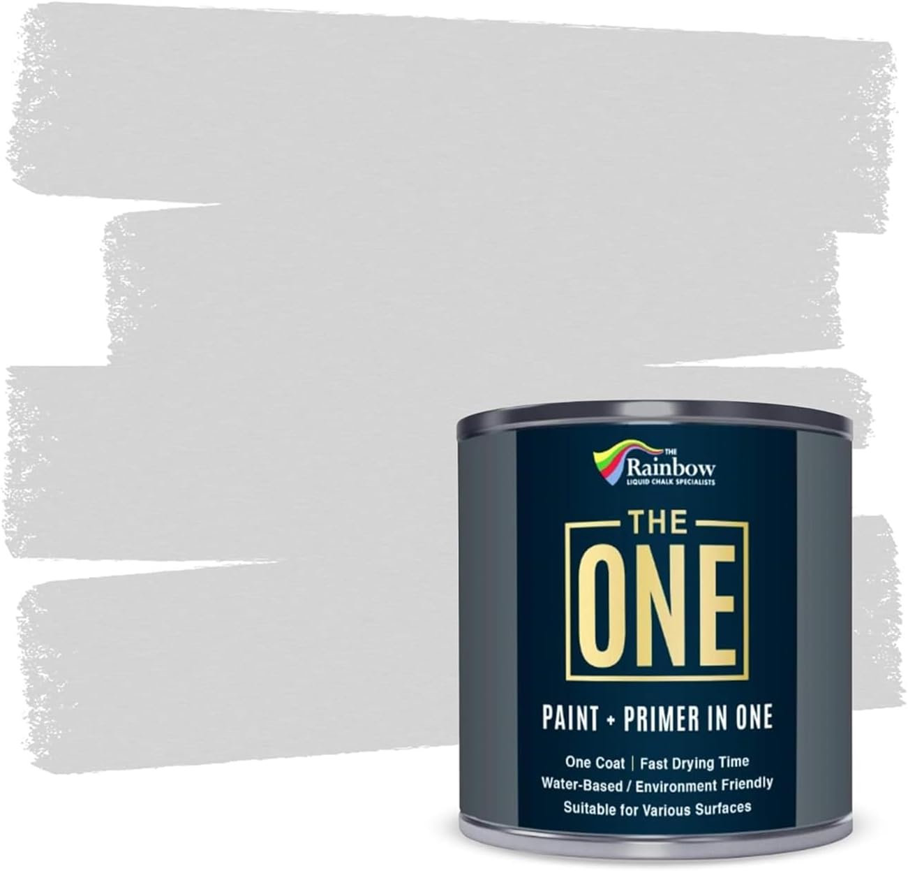 THE ONE All-In-One Paint & Primer - Light Grey Gloss, 250 ml | Multi-Surface 1 Coat Formula | Easy Indoor & Outdoor Decorating for Home & Garden Walls, Floors & Furniture | Water-Based & Low VOC