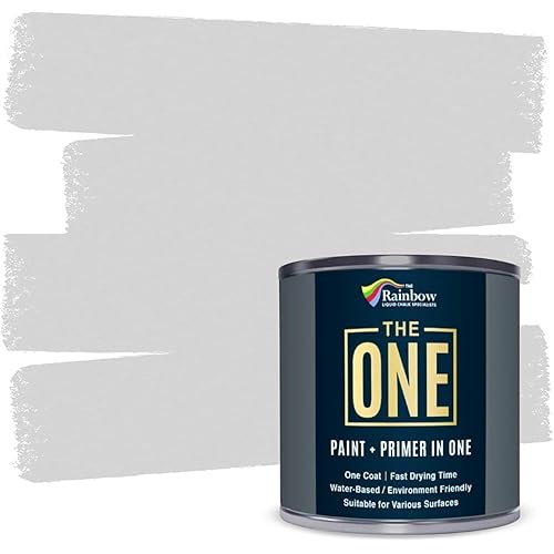 THE ONE All-In-One Paint & Primer - Light Grey Matte, 8.5 Fl Oz/250ml Sample | 1 Coat Formula | Easy Indoor & Outdoor Decorating for Home & Garden Walls, Floors & Furniture | Water-Based & Low VOC