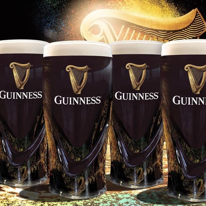 Amazon.co.jp: Guinness Irish Pint Beer Glasses 16oz - Set of 4 by