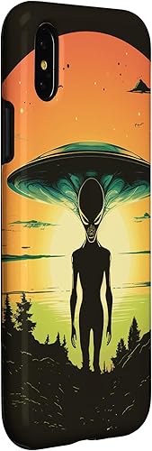 Vista 6 de iPhone 14 Pro Cute Green Alien Head UFO Space Face Alien Case