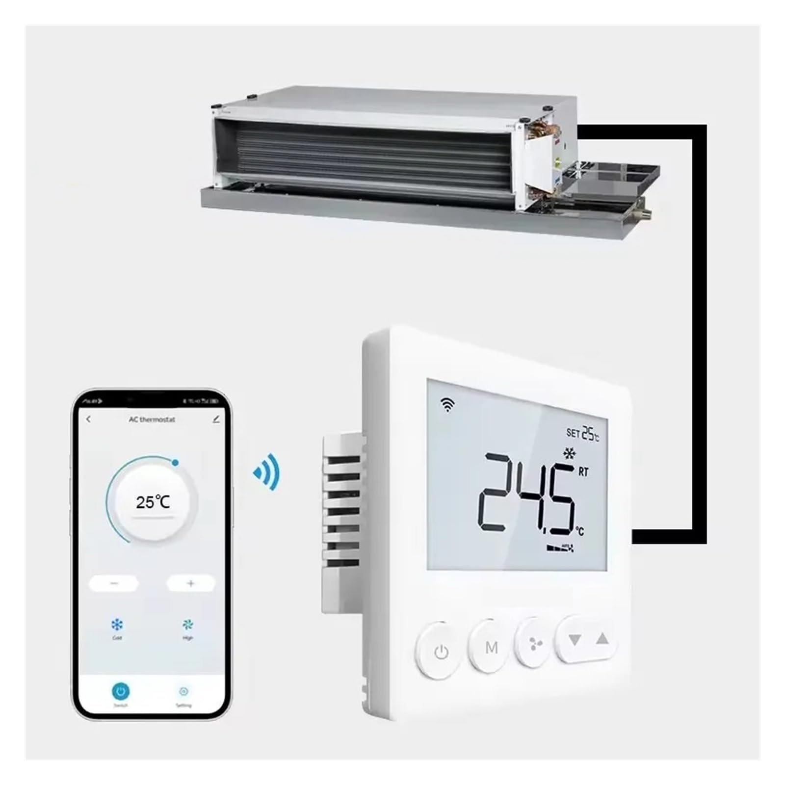 Termostat, 5 szt. Cyfrowy termostat centralnej klimatyzacji tygodniowy programowalny regulator temperatury