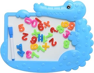 لوحة دراسة ورسم مغناطيسية قابلة للمسح والرسم والكتابة مزود بأرقام ملونة تهدف لتعليم الأطفال جميع العمليات الحسابية ومهارات الرياضيات 20 × 30 سم، أزرق