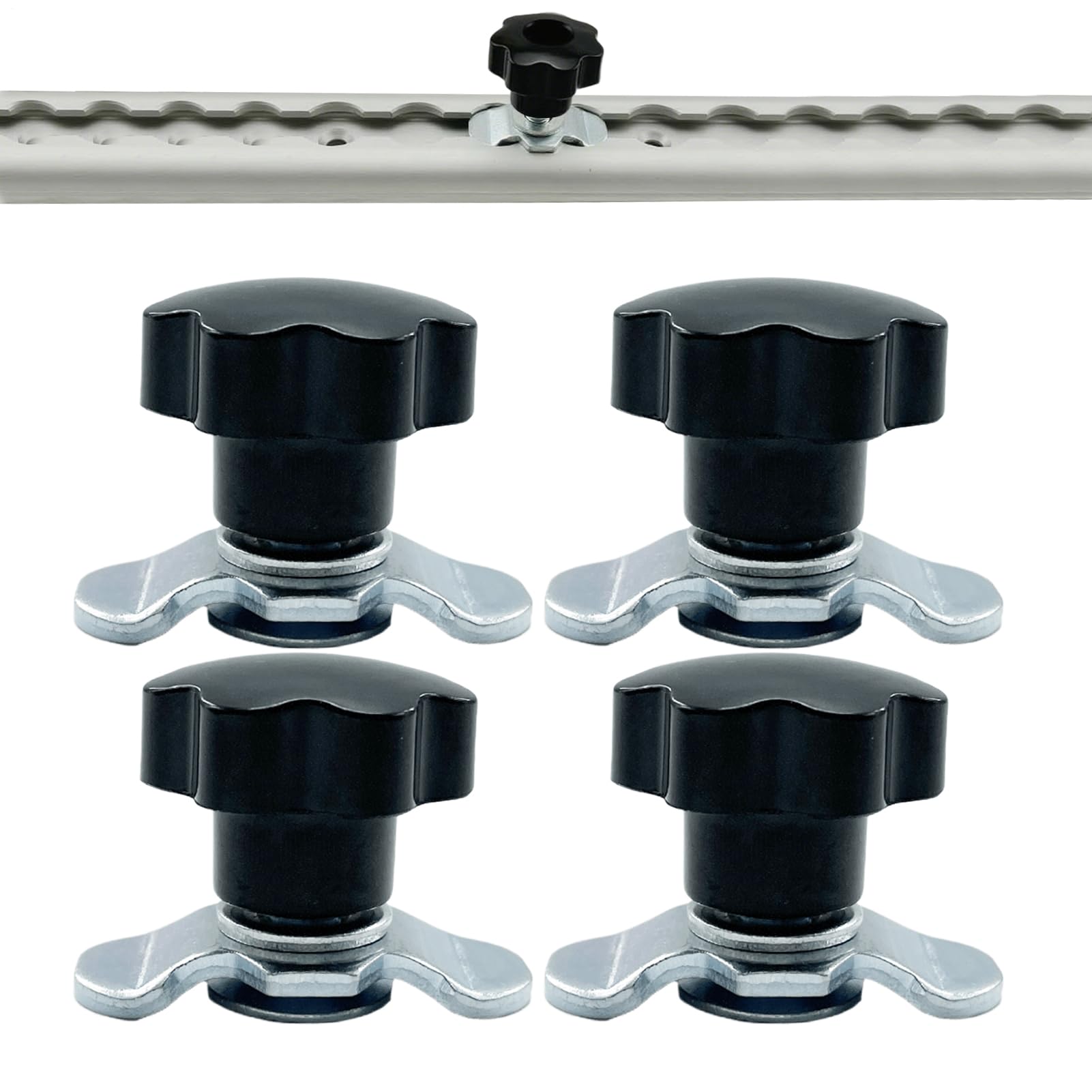 4pcs Heavy-Duty L Track Accessories, Ergonomic Anti-Slip Lug Threaded Stud Nut Fitting, Tie Down Replacement Rail For Warehouses, Car & Truck Securing, Heavy-Duty Load Fixing