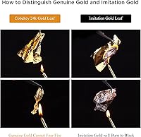 Vista 5 de Cobakey - Hojas de oro comestibles genuinas en copos - 50 mg de copos de oro comestibles para decoración de pasteles