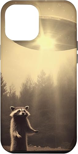 iPhone 12 Pro Max Vintage alien  raccoon UFO Alien Case