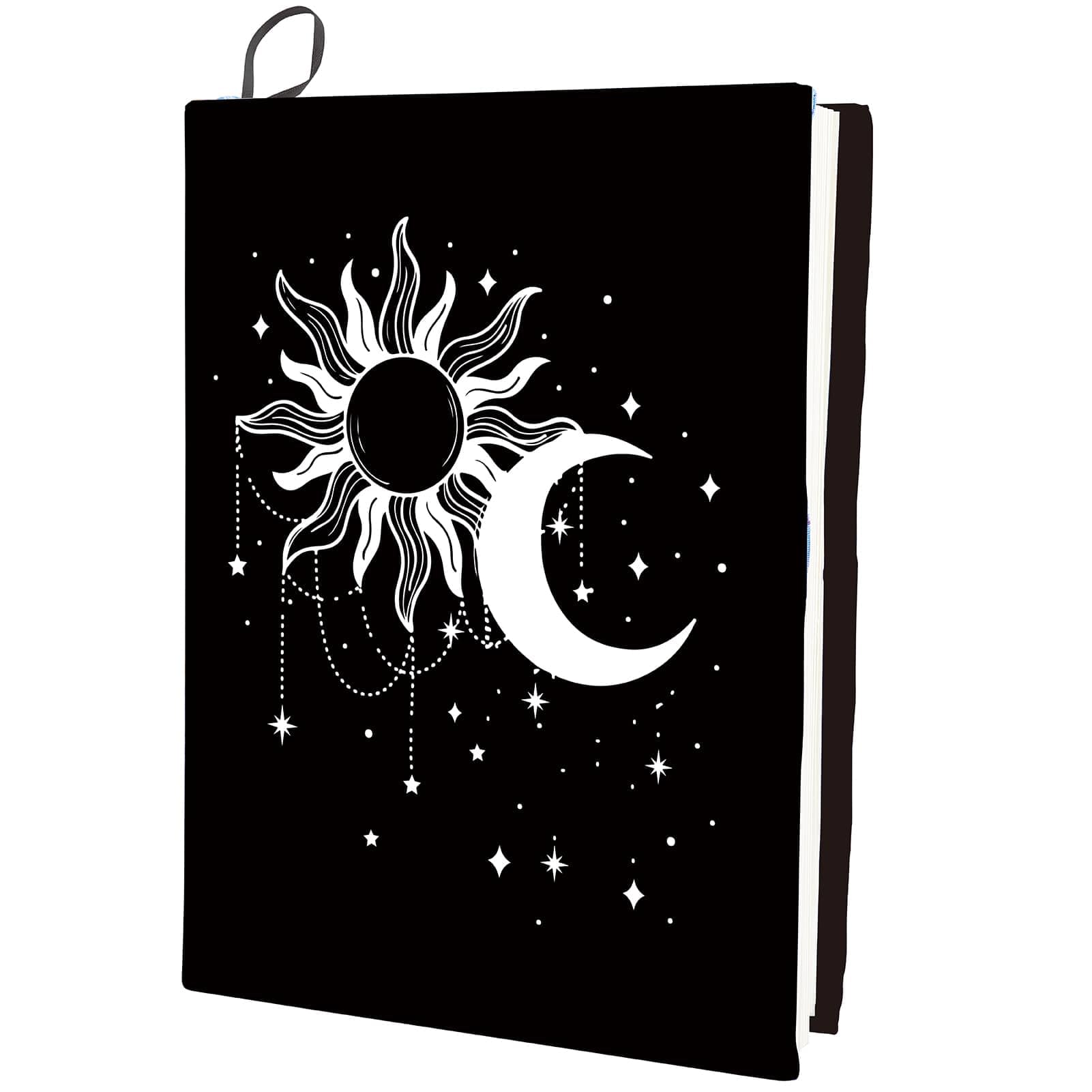 CRASPIRE Sun and Moon Funda Elástica para Libros, Lavable, Reutilizable, Grandes Fundas Protectoras de Nailon, Envolturas Elásticas para Cuadernos de 9.4x15.7 Pulgada, Adecuadas para la Mayoría