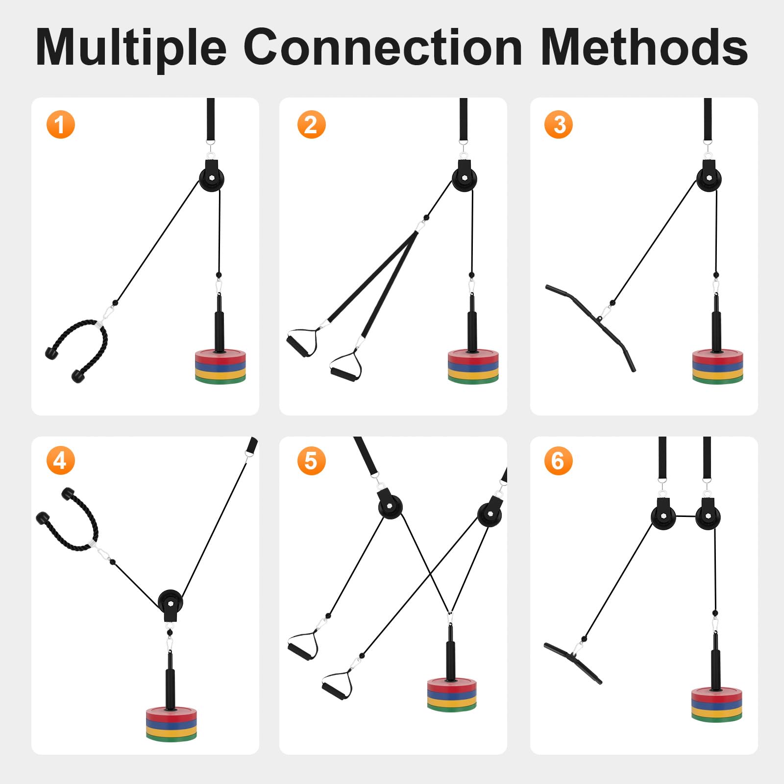 Cable de entrenamiento de fitness, cable de polea, juego de entrenamiento para entrenamiento de fuerza y desarrollo muscular en el cuerpo superior para casa y gimnasio, alta resistencia, 120 kg