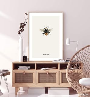 Bumble Bee Digital Art Print Picture Poster Minimal Valentines Anniversary Wedding Birthday Home Decor Minimal