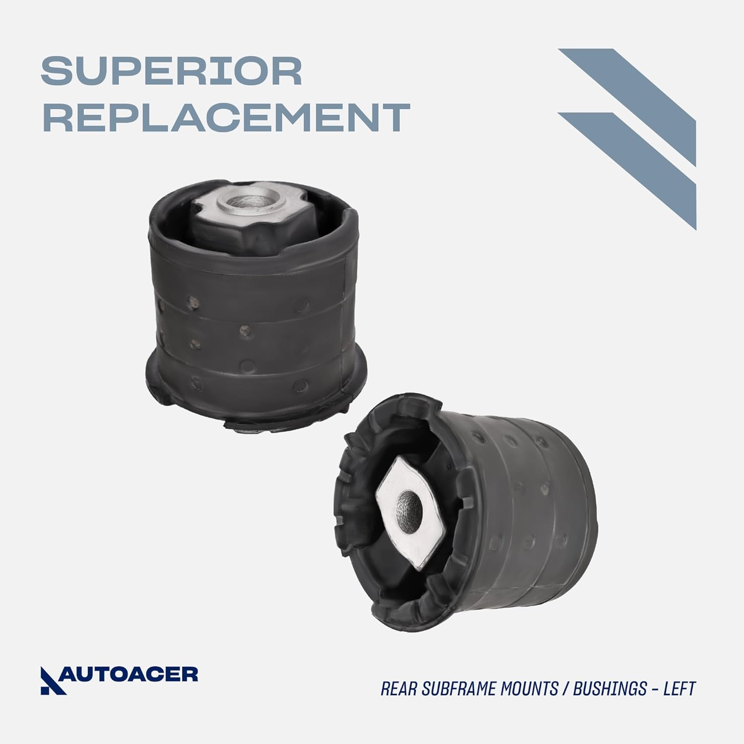 Rear Bushing Kit 4 Pcs - Rear Axle Subframe Mount/Bushings (All Four Sides) for E53 (X5) 2000-2006, E71, E72 (X6) 2008-2014, OEM 33316770454, 33311093662, 33176770457, 33171096192