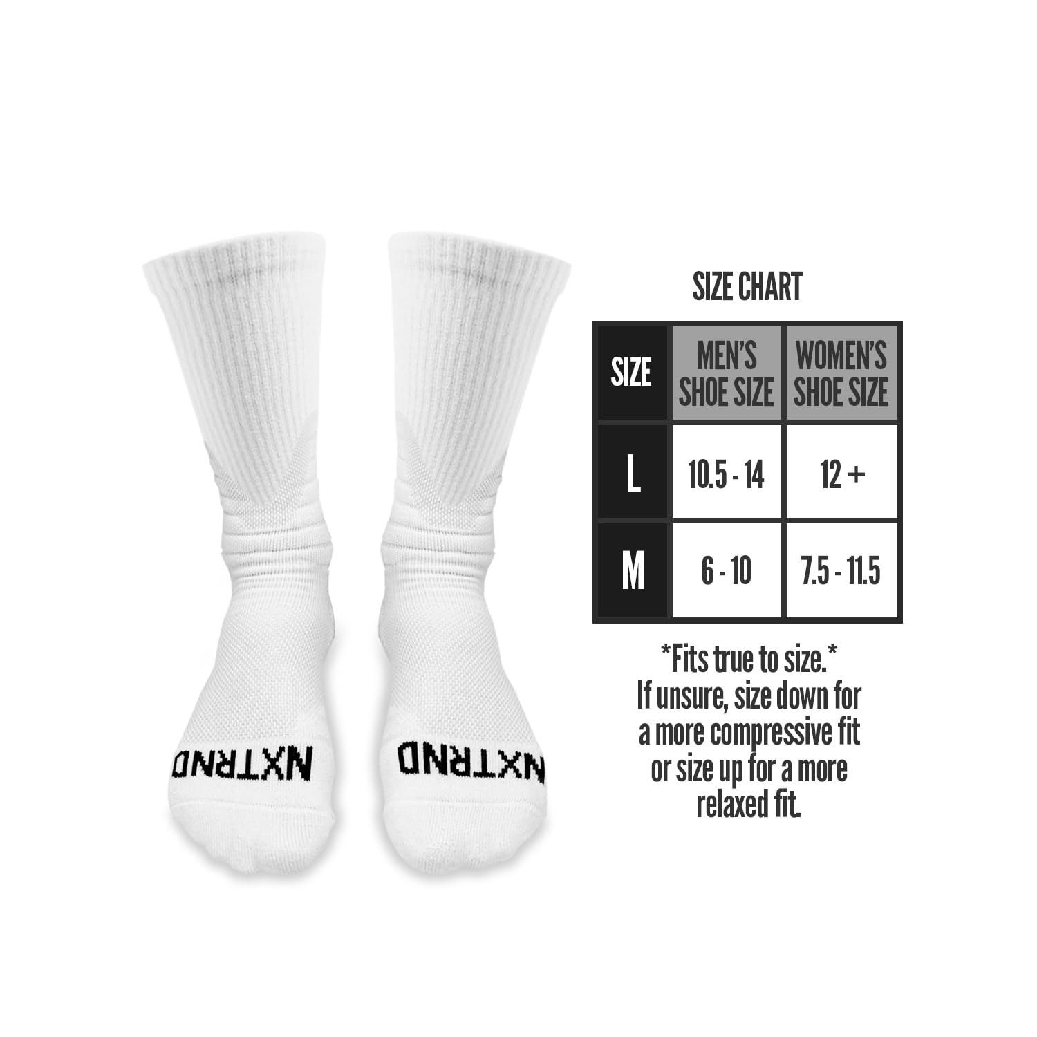 3 Paar Nxtrnd Crew Socken für Herren & Jungen, gepolsterte Basketball- & Fußballsocken