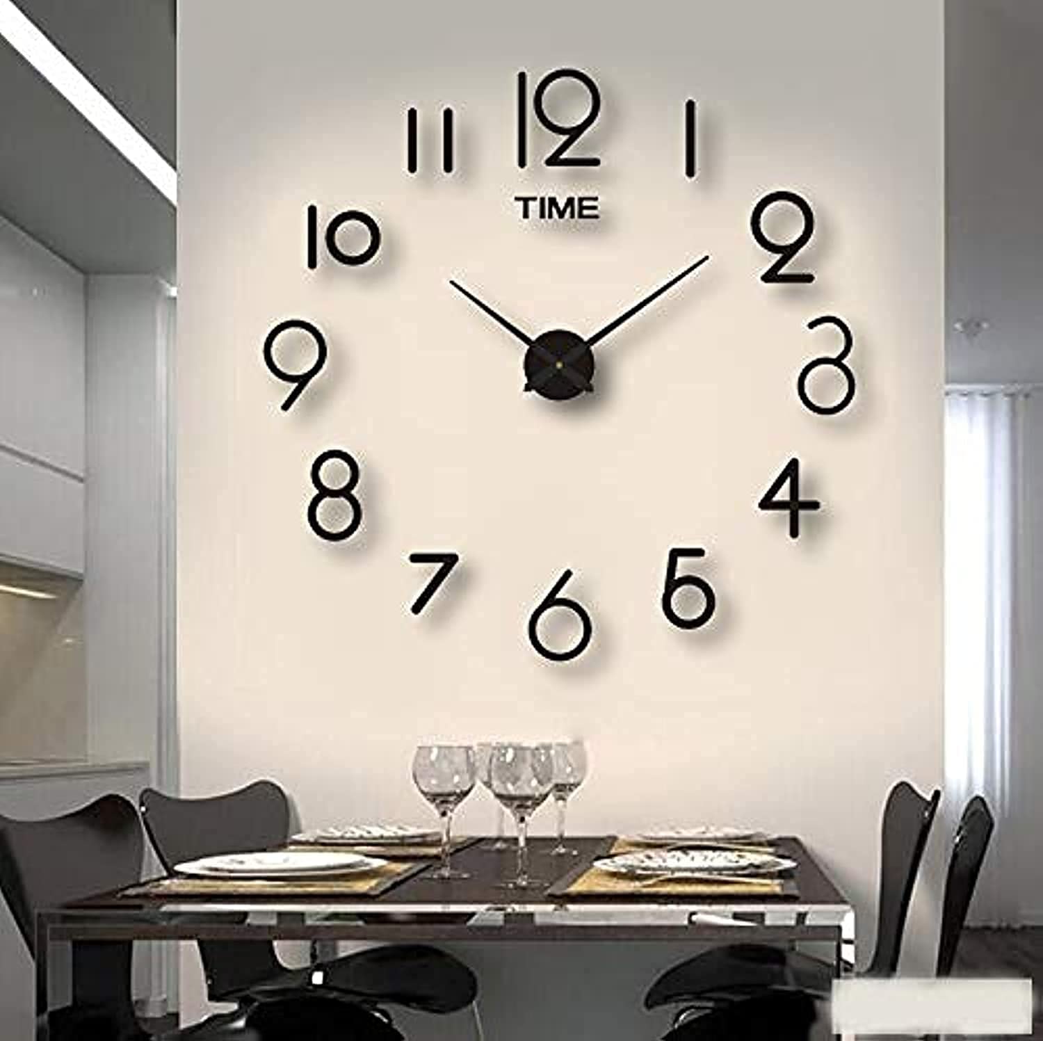 3D Wall Clock, DIY Large Frameless Wall Clock Stickers, Acrylic Sticker Wall Clock Modern Design Clock, Acrylic Clock for Wall Living Room Bedroom Office Decor…