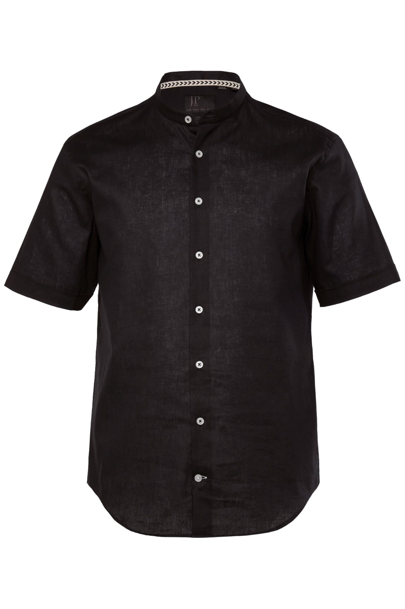 JP 1880 Chemise en Lin Mélangé, Manches Courtes et Col Officier, Coupe Modern Fit Chemise Homme