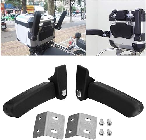 Miniatura 5 de Reposabrazos del pasajero de la motocicleta, 2 unids motocicleta pasajero trasero plegable superior caja caja de asiento trasero kit de reposabrazos