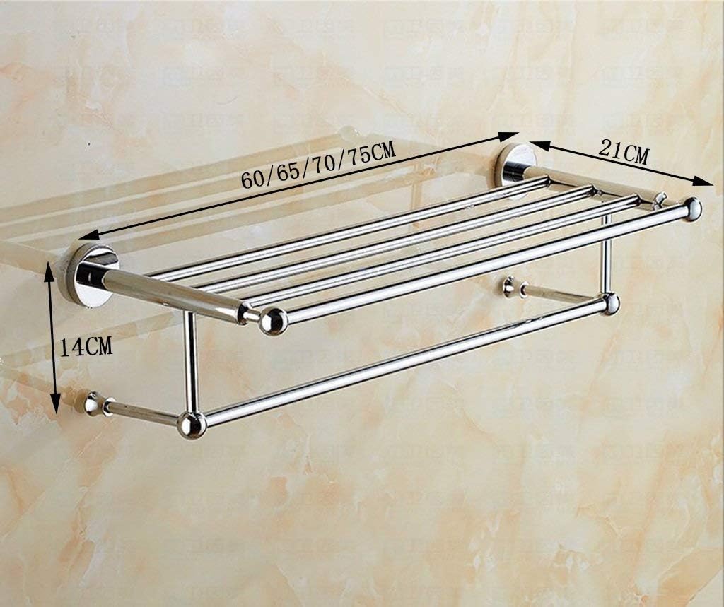 All Bronze Bathroom Shelf Wall Hanging Round Base Thicker Thicker Bar (Size : 65 * 21 * 14CM) (70 * 21 * 14CM)