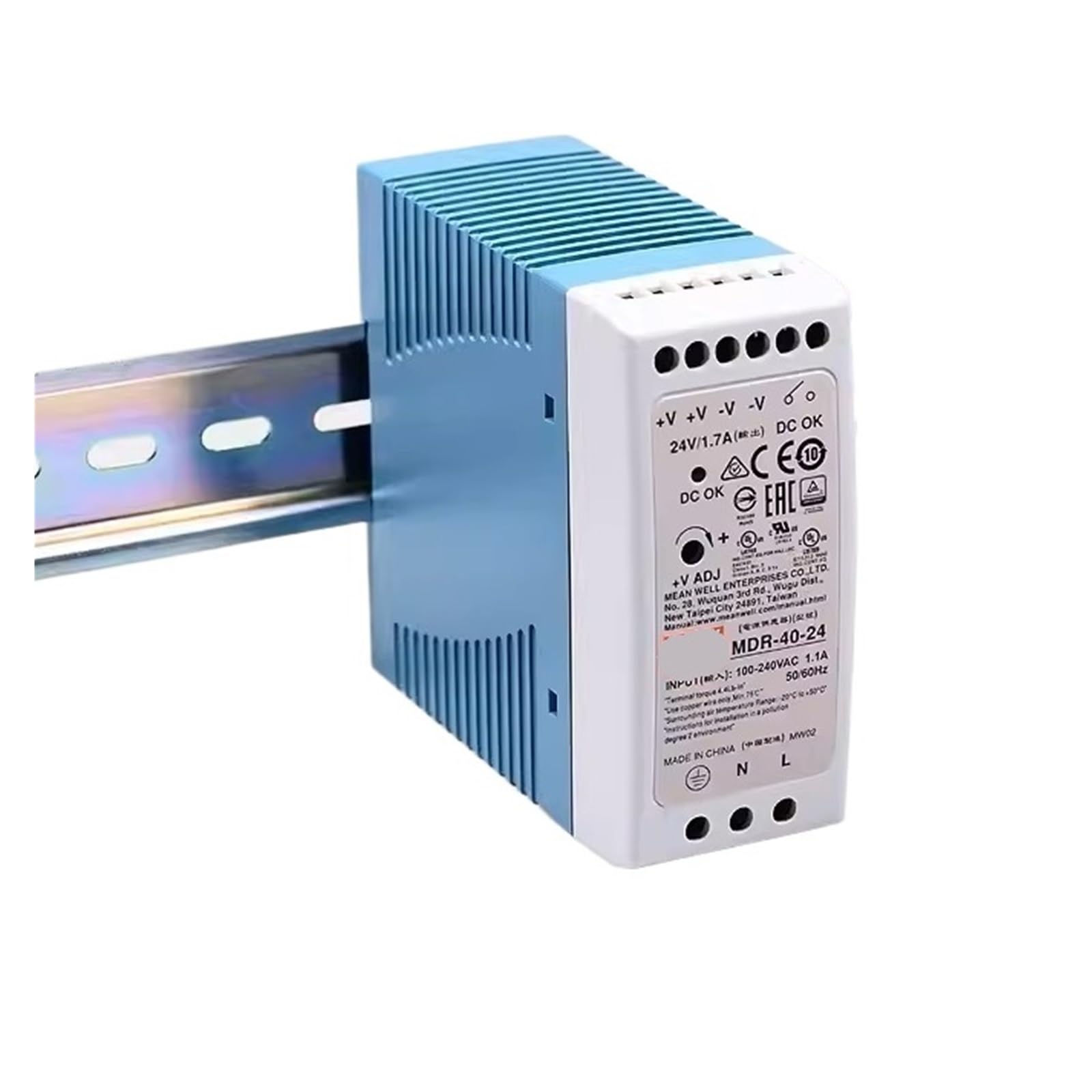 Alimentation industrielle MDR-40 à sortie unique 5V avec tension stable