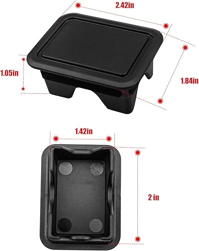 Miniatura 4 de Tapas de riel de cama para Dodge Ram 1500 2500 2019 2020 2021 fundas de bolsillo de estaca 2 paquetes de tapones para agujeros de caja de camión