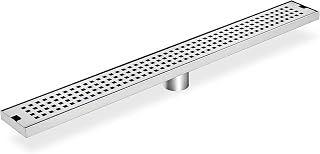 uyoyous Duschrinne 60 cm Italienische aus Edelstahl Bodenablauf Ablaufrinne mit Haarsieb Duschbodenablauf Linearer Rechteckiger Flach Befliesbar Duschrinne Komplettset